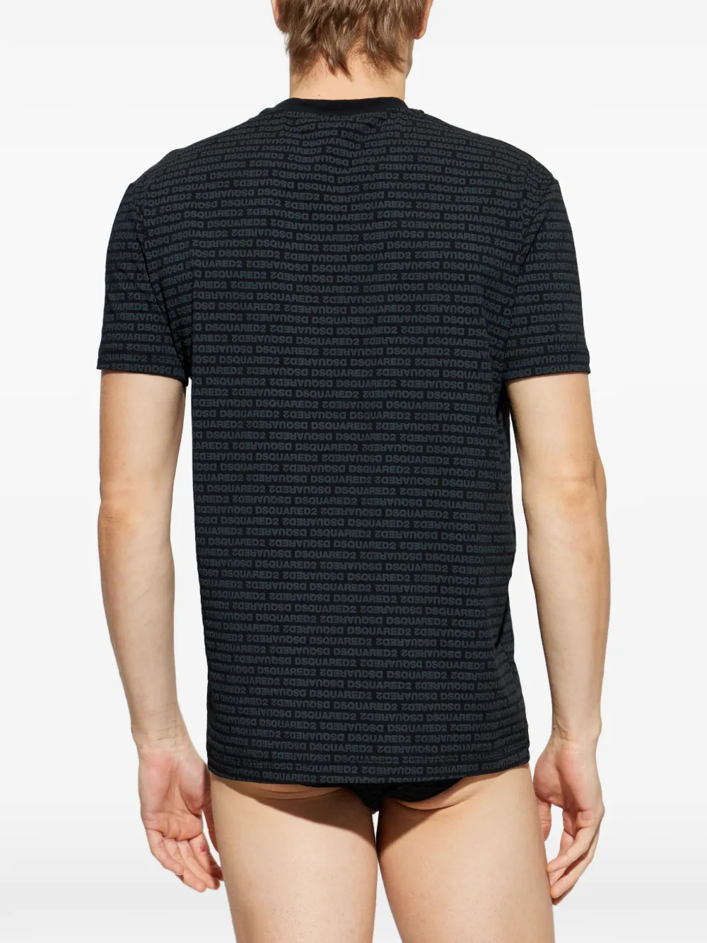 DSQUARED2 T-shirt en slip met logoprint Zwart