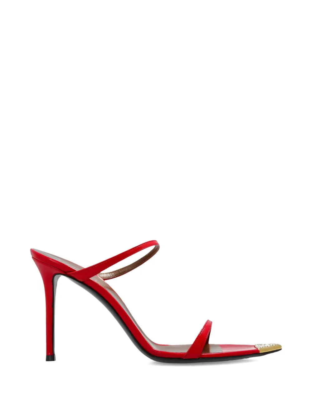 Giuseppe Zanotti metallic-detail strap leather sandals - Rosso