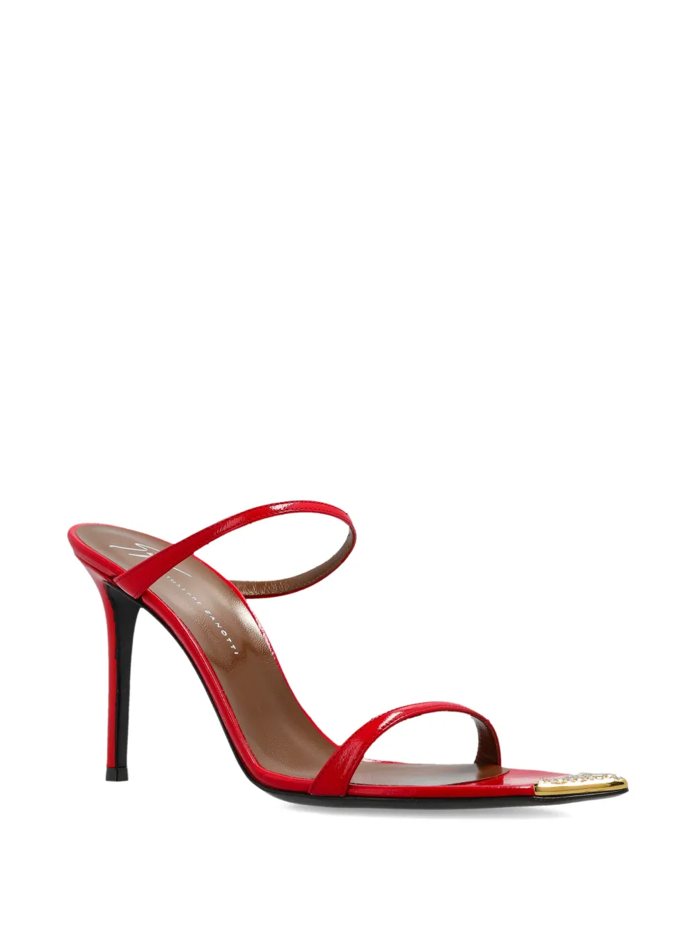 Giuseppe Zanotti Leren sandalen met metallic detail en bandje Rood