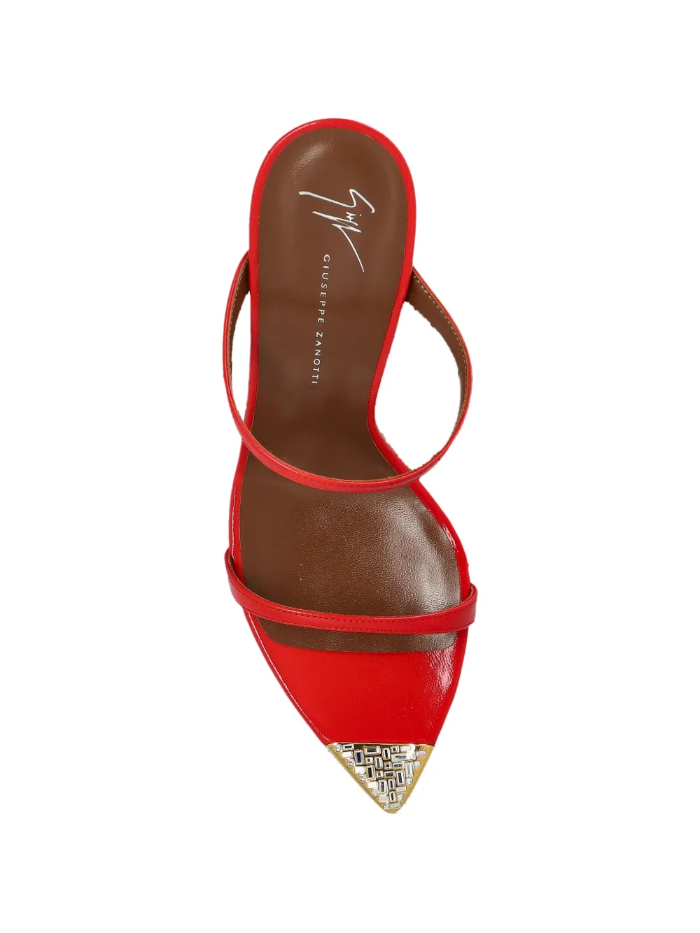 Giuseppe Zanotti Leren sandalen met metallic detail en bandje Rood