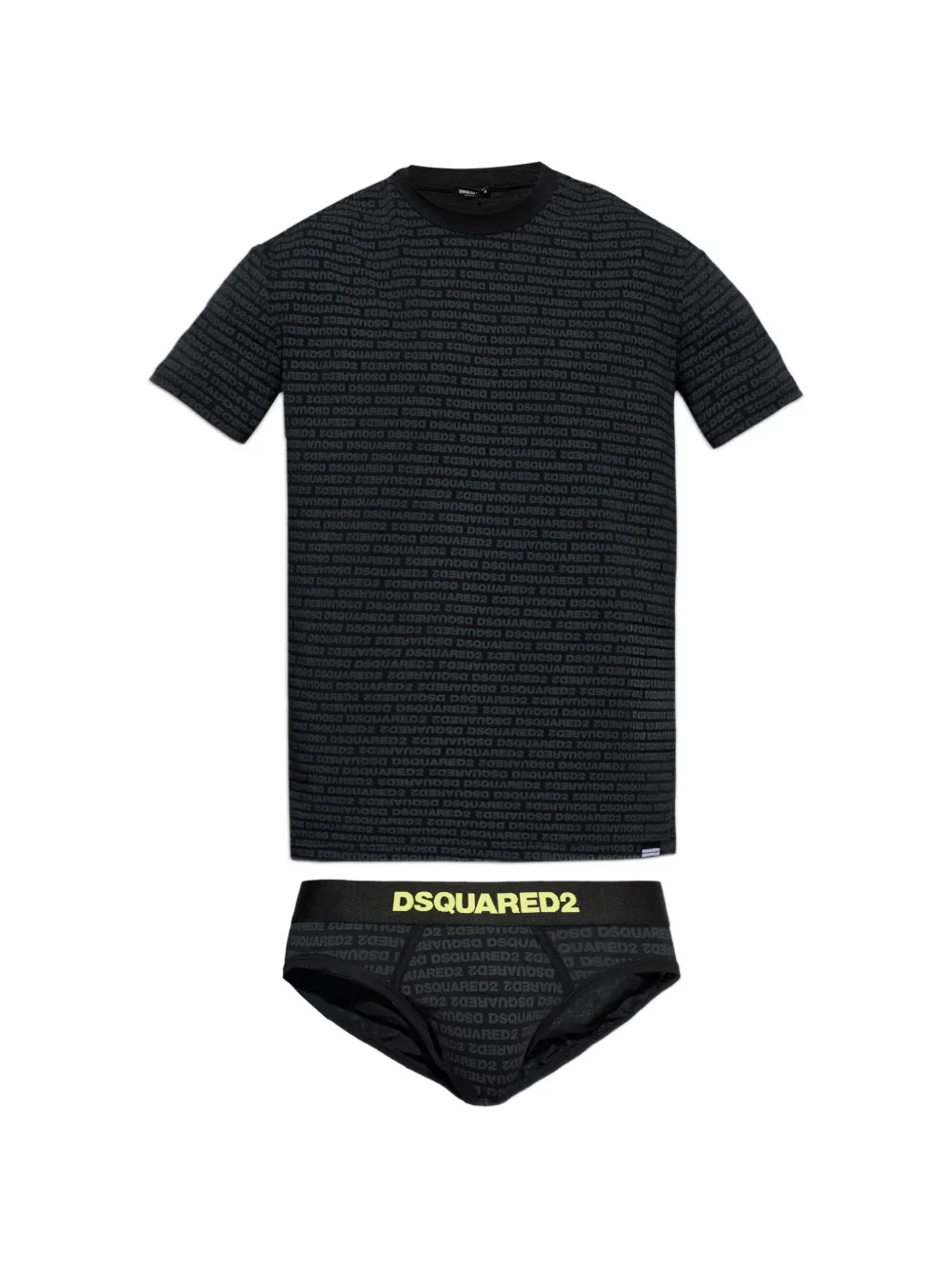 DSQUARED2 logo-print T-shirt and briefs set - Nero