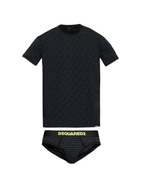 DSQUARED2 set de ropa interior y playera con logo estampado