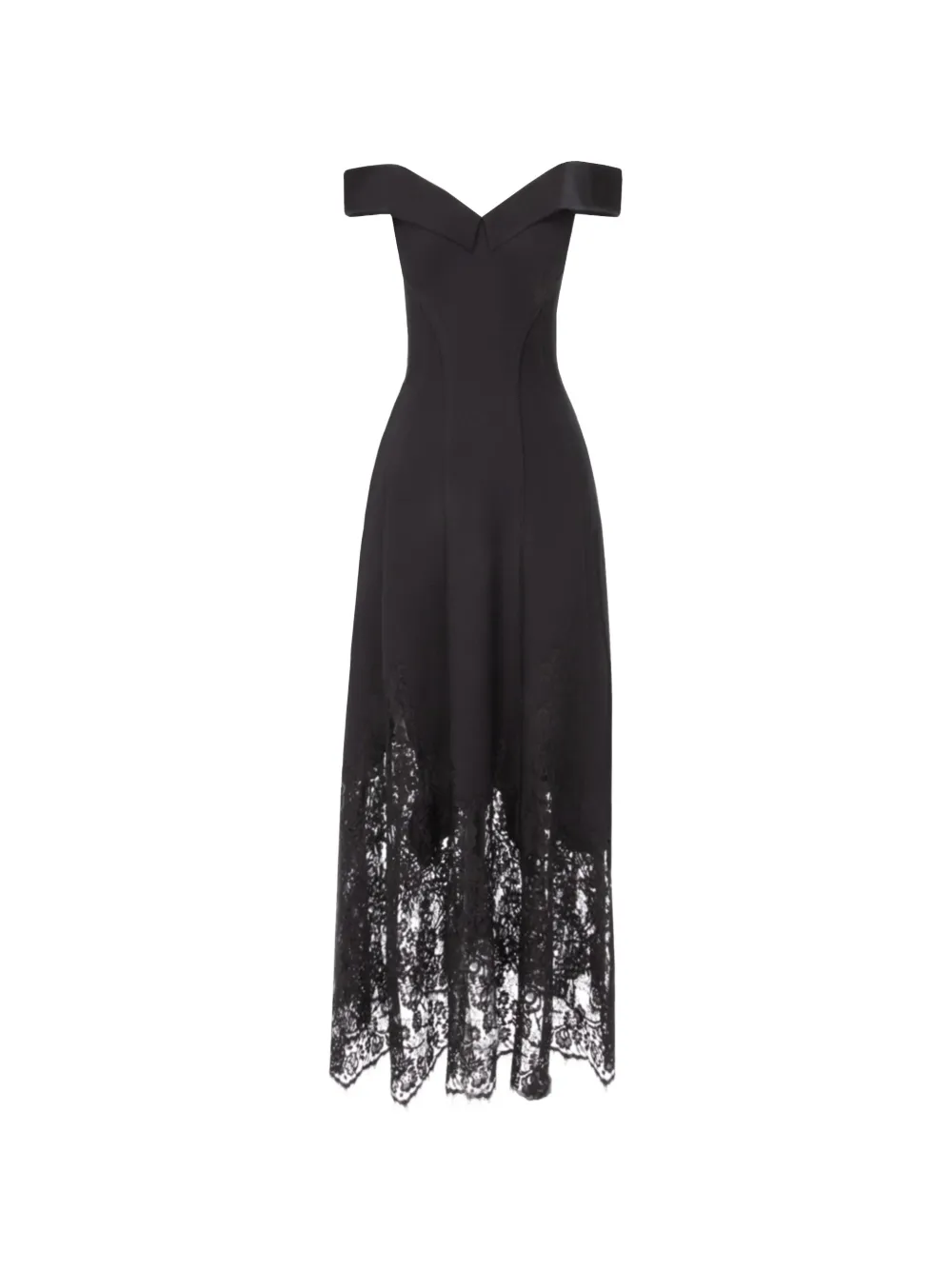 Gemy Maalouf Abito midi con ruches - Nero