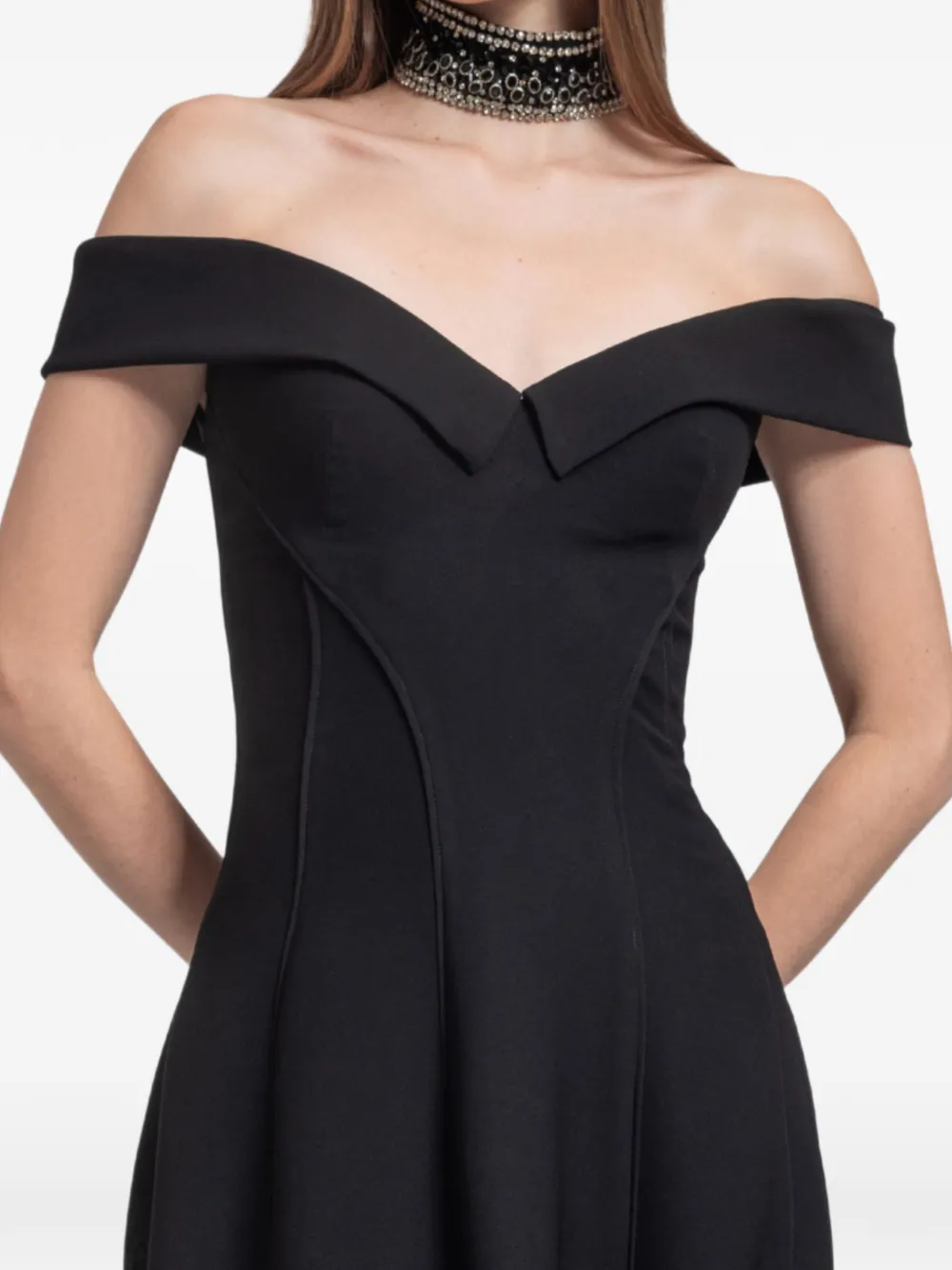 Gemy Maalouf Off-shoulder midi-jurk Zwart