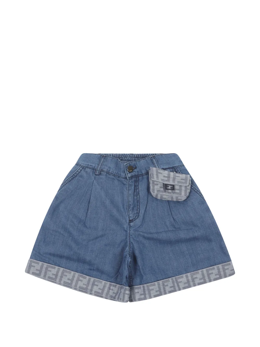 Fendi Kids FF logo-print shorts - Blu