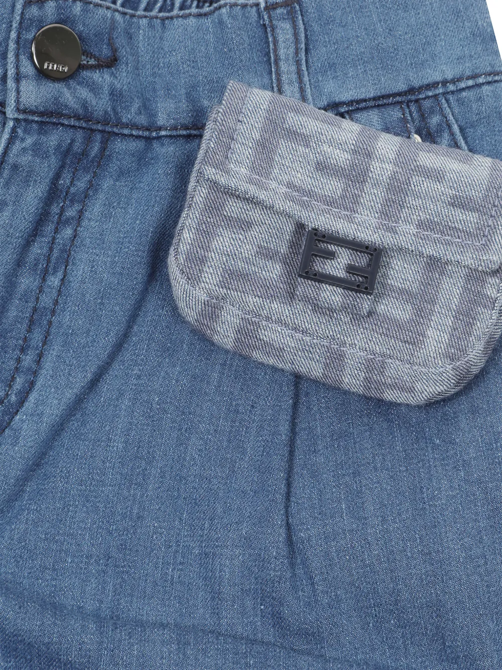 Fendi Kids Shorts met logoprint Blauw