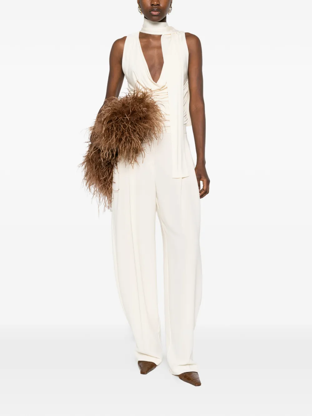 Balloon-Leg Pleated Trousers