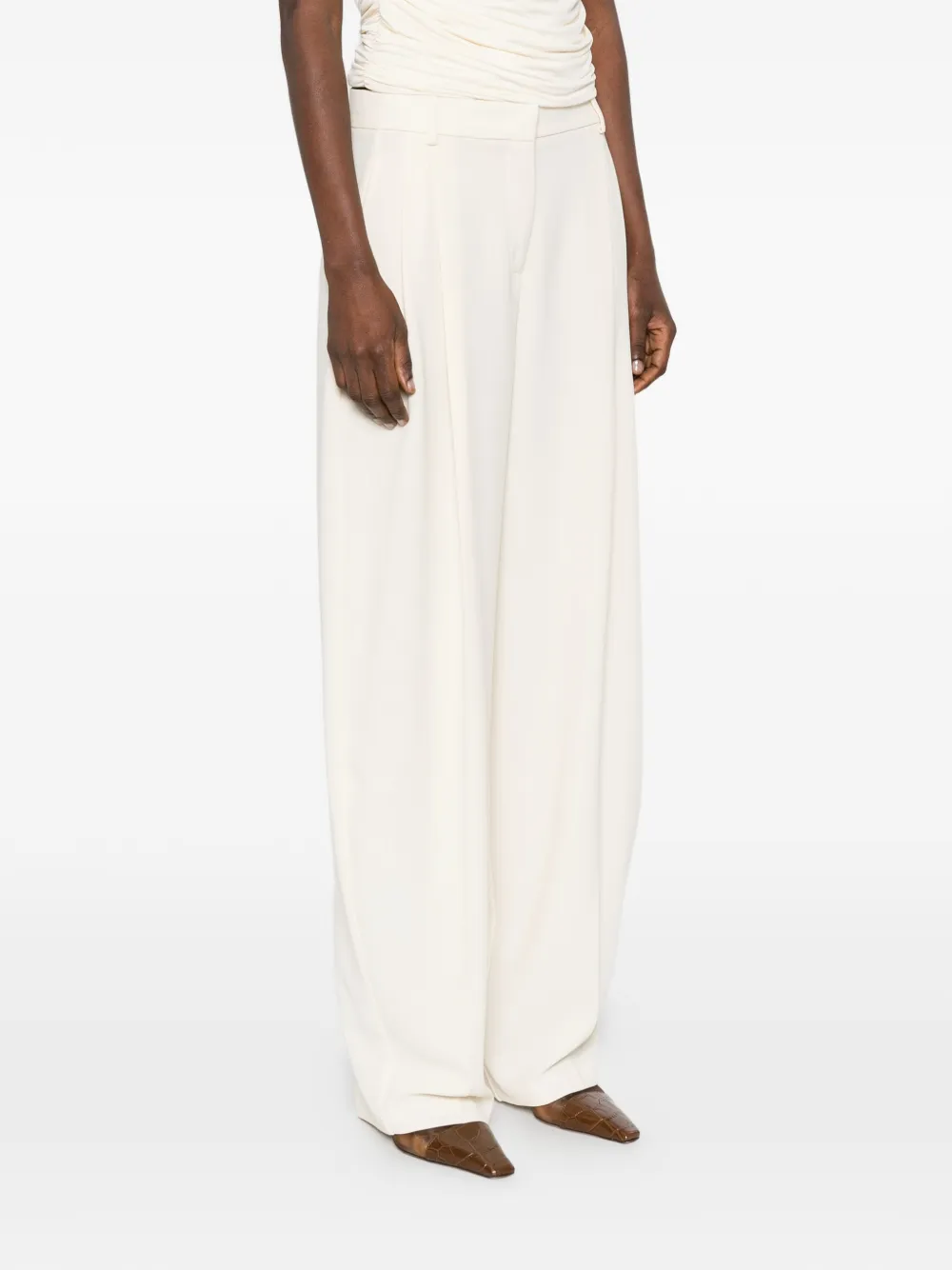 Balloon-Leg Pleated Trousers