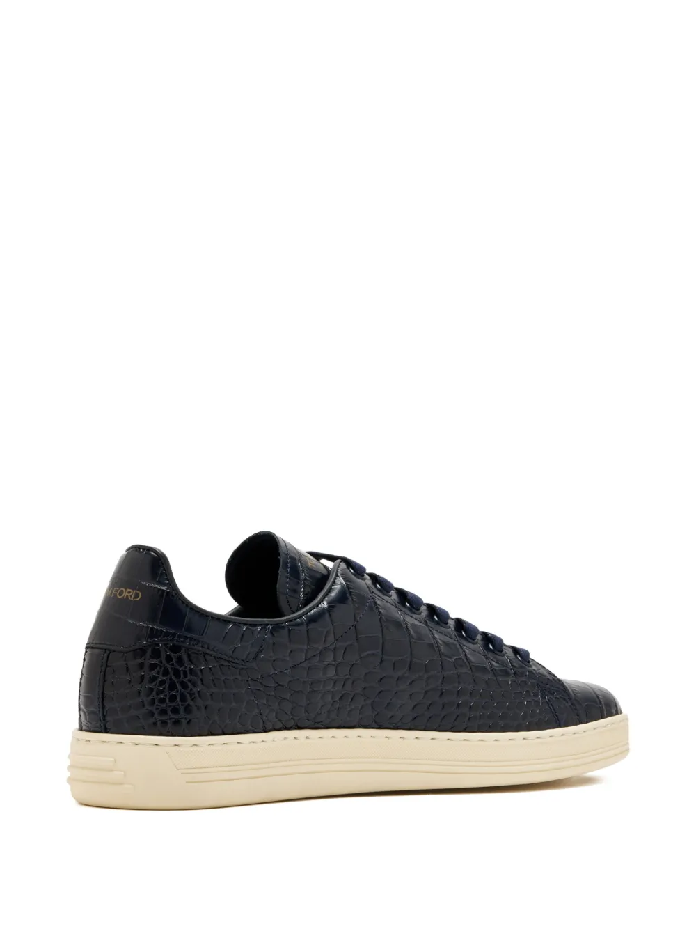 TOM FORD Warwick leren sneakers met alligatorprint Blauw