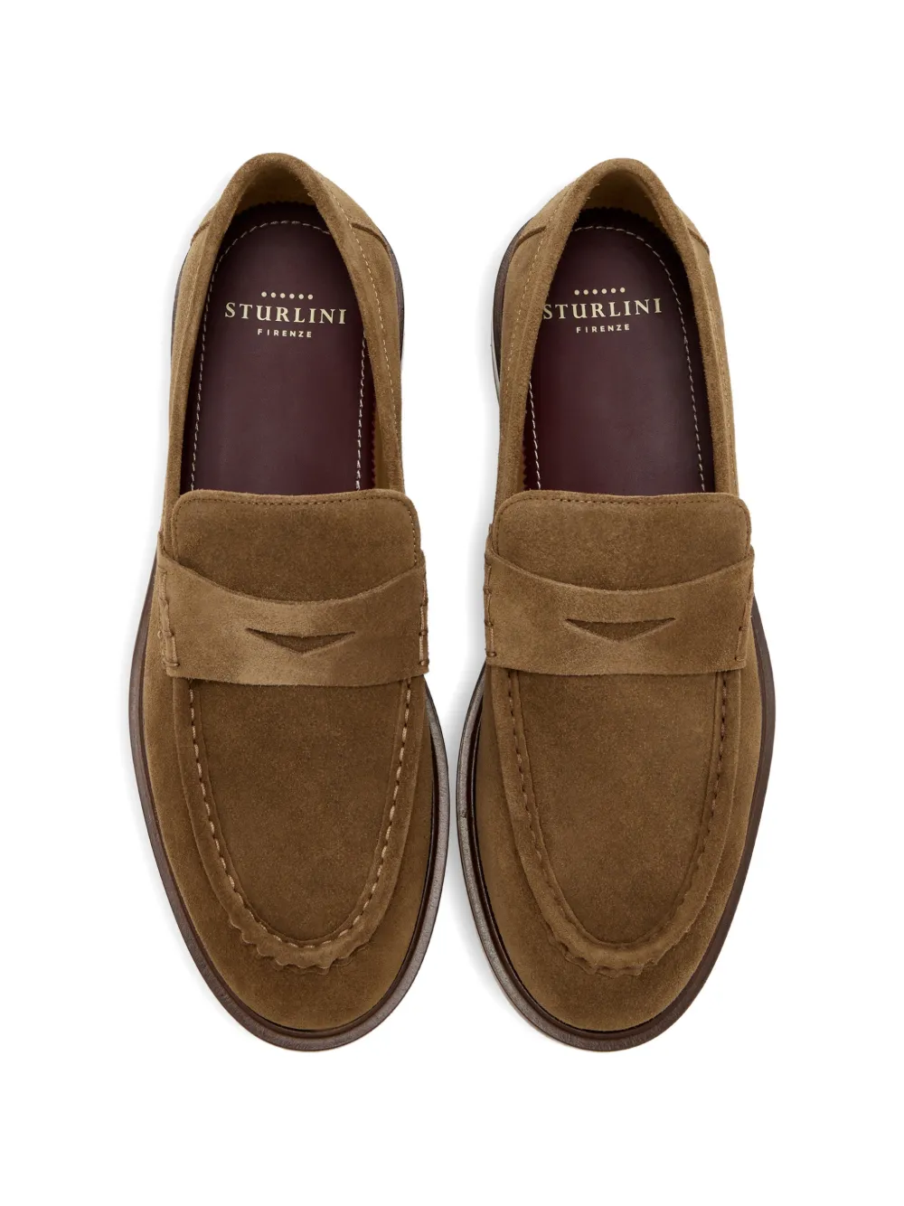 sturlini firenze Penny loafers met stiksels Bruin