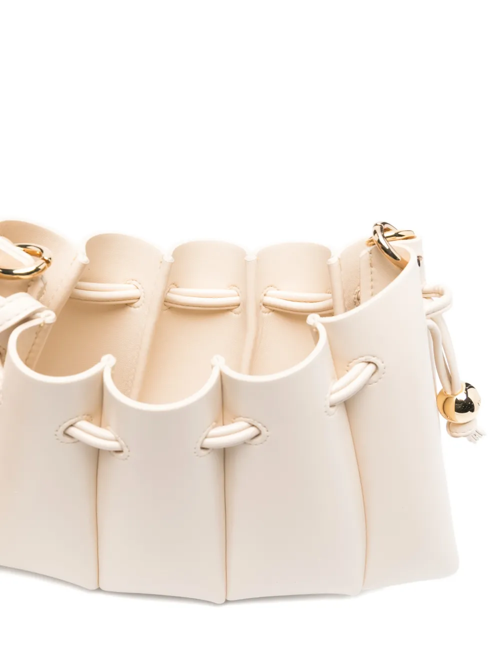 Themoirè Calipso crossbodytas met trekkoord Beige