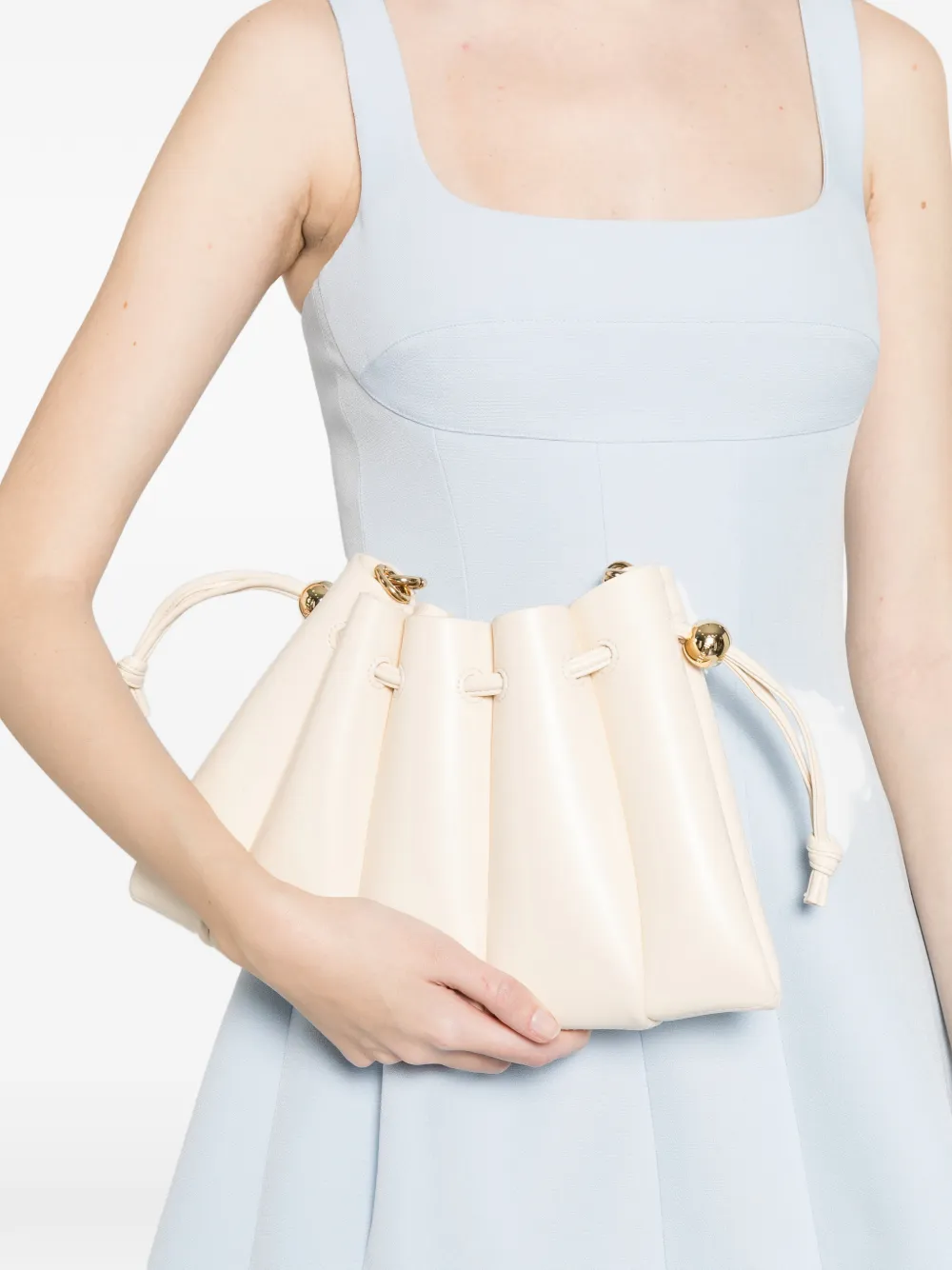  Themoirè Calipso Drawstring Cross Body Bag - Neutrals 
