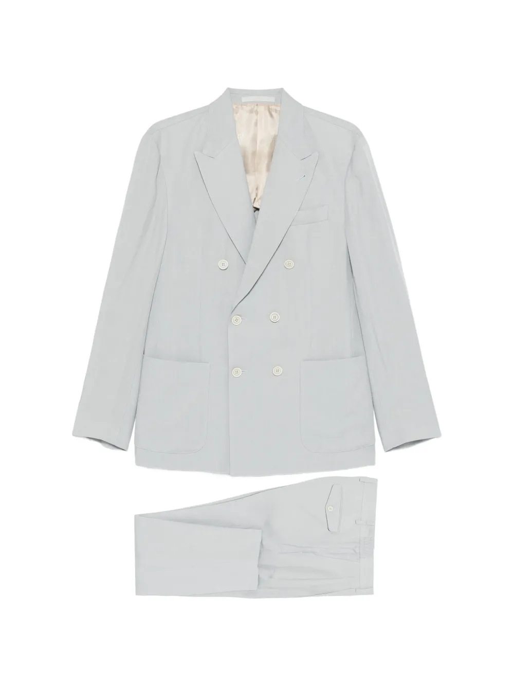 Eleventy double-breasted linen suit - Blu