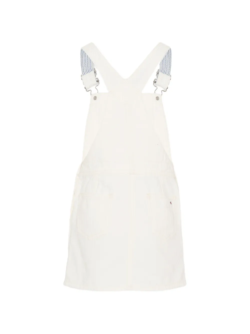 Tommy Hilfiger Junior Heritage katoenen tuinbroek met bies Wit