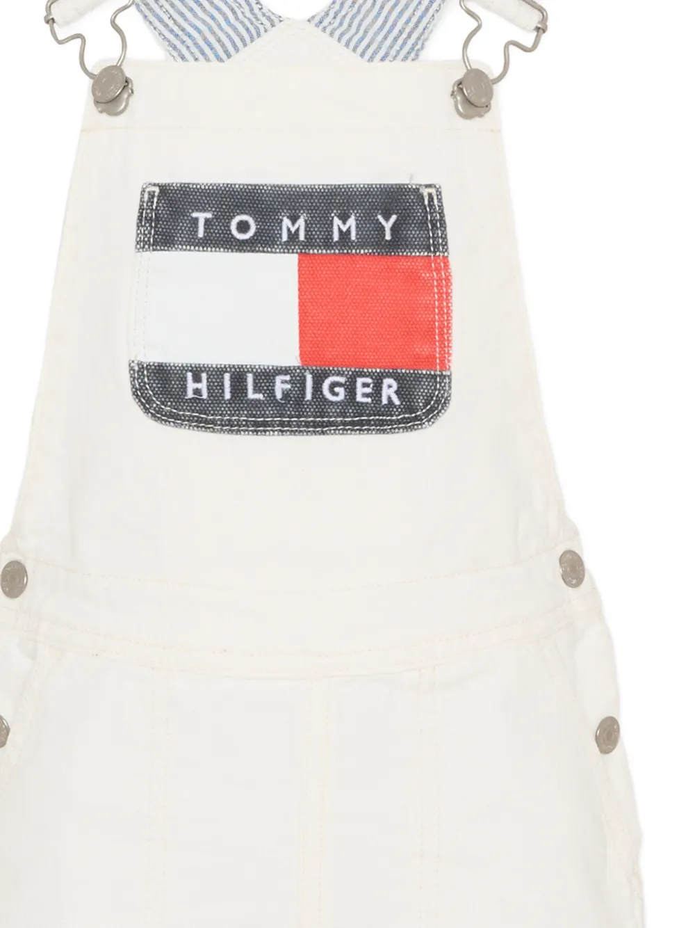 Tommy Hilfiger Junior Heritage katoenen tuinbroek met bies Wit