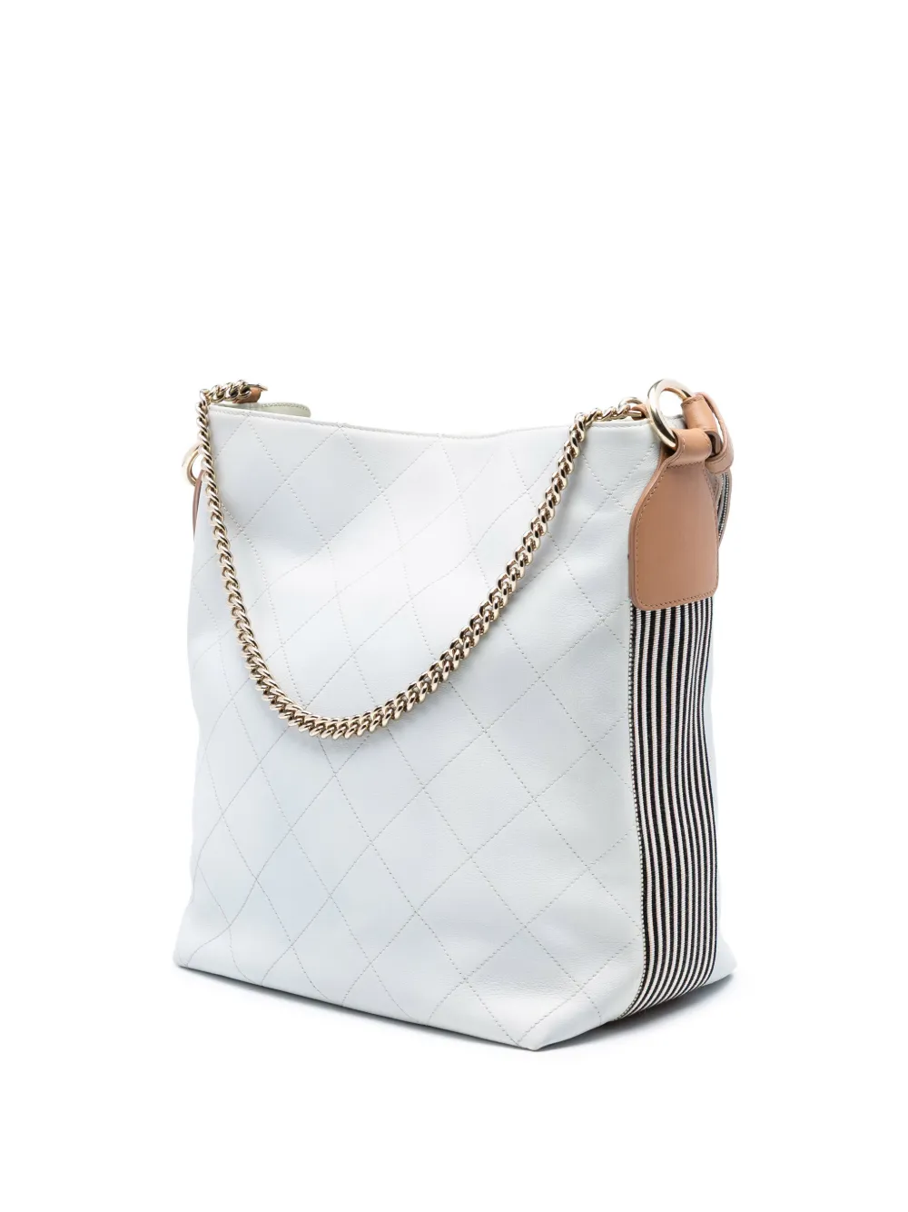  Chanel Pre-owned Borsa Passepartout Button Up Grande In Pelle Di Vitello Con Impunture 2019 - Bianco 