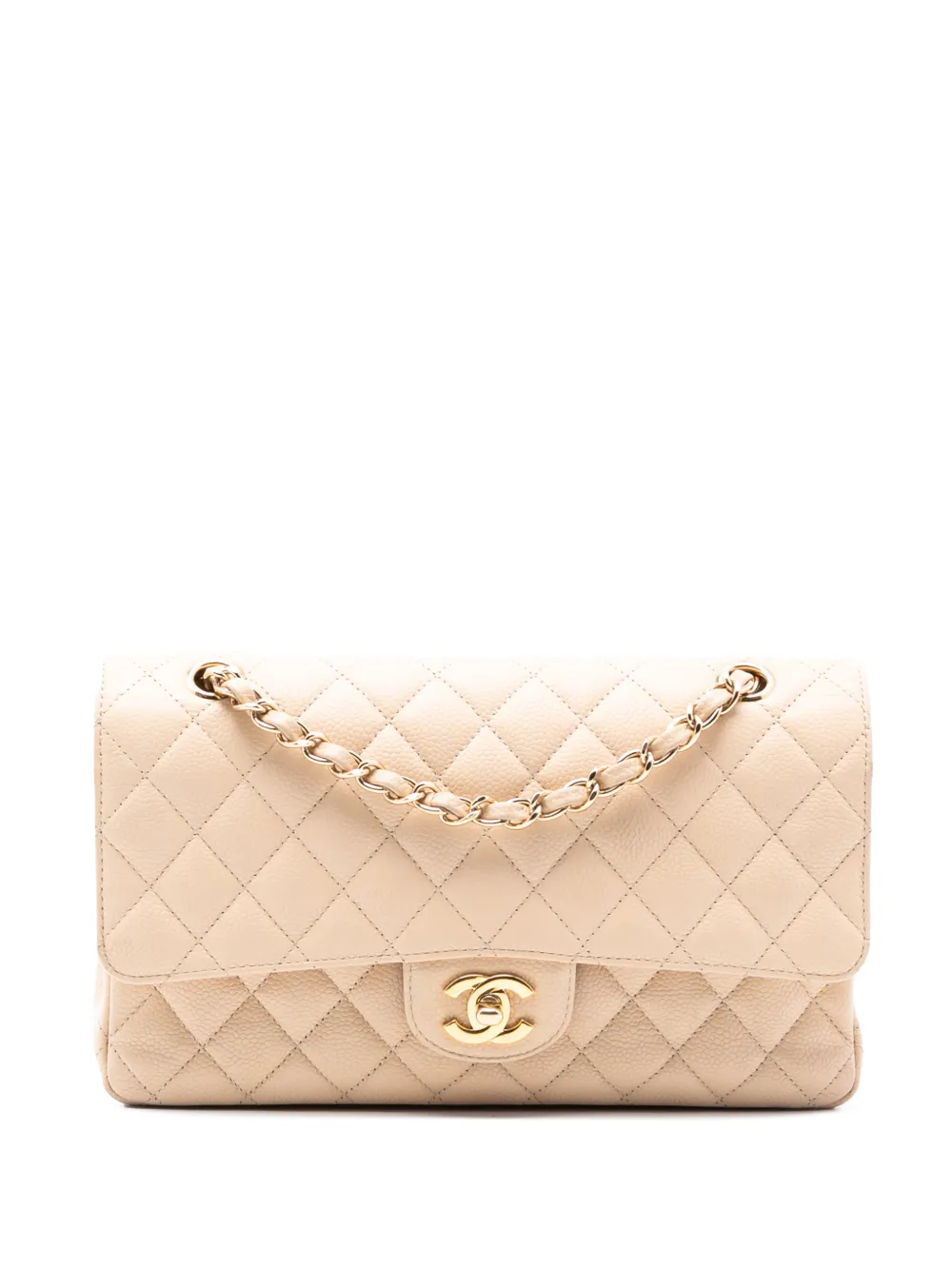 CHANEL Pre-Owned 2010-2011 Medium Classic Caviar Double Flap shoulder bag - Marrone