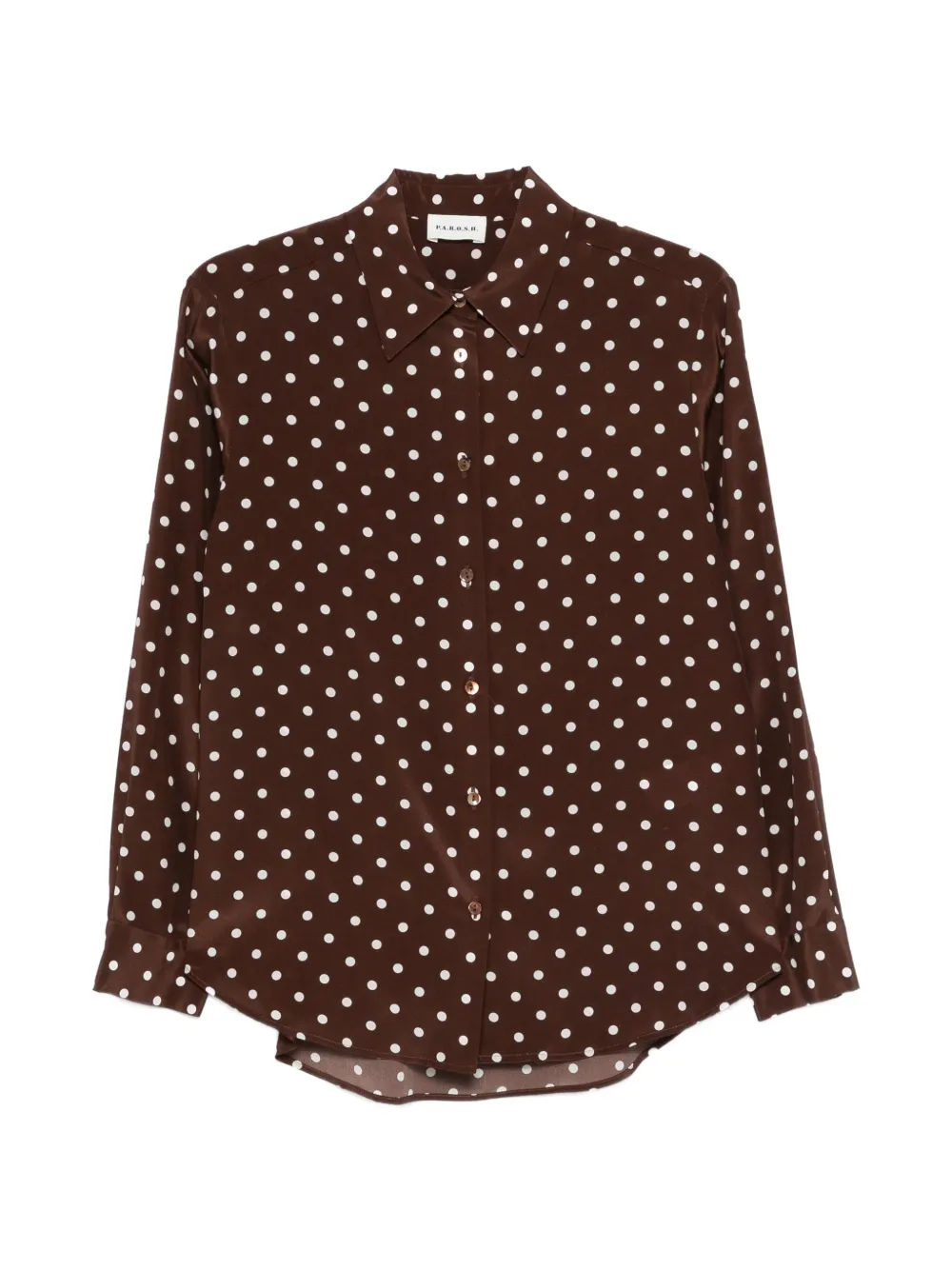 P.A.R.O.S.H. polka dot long-sleeve shirt - Marrone