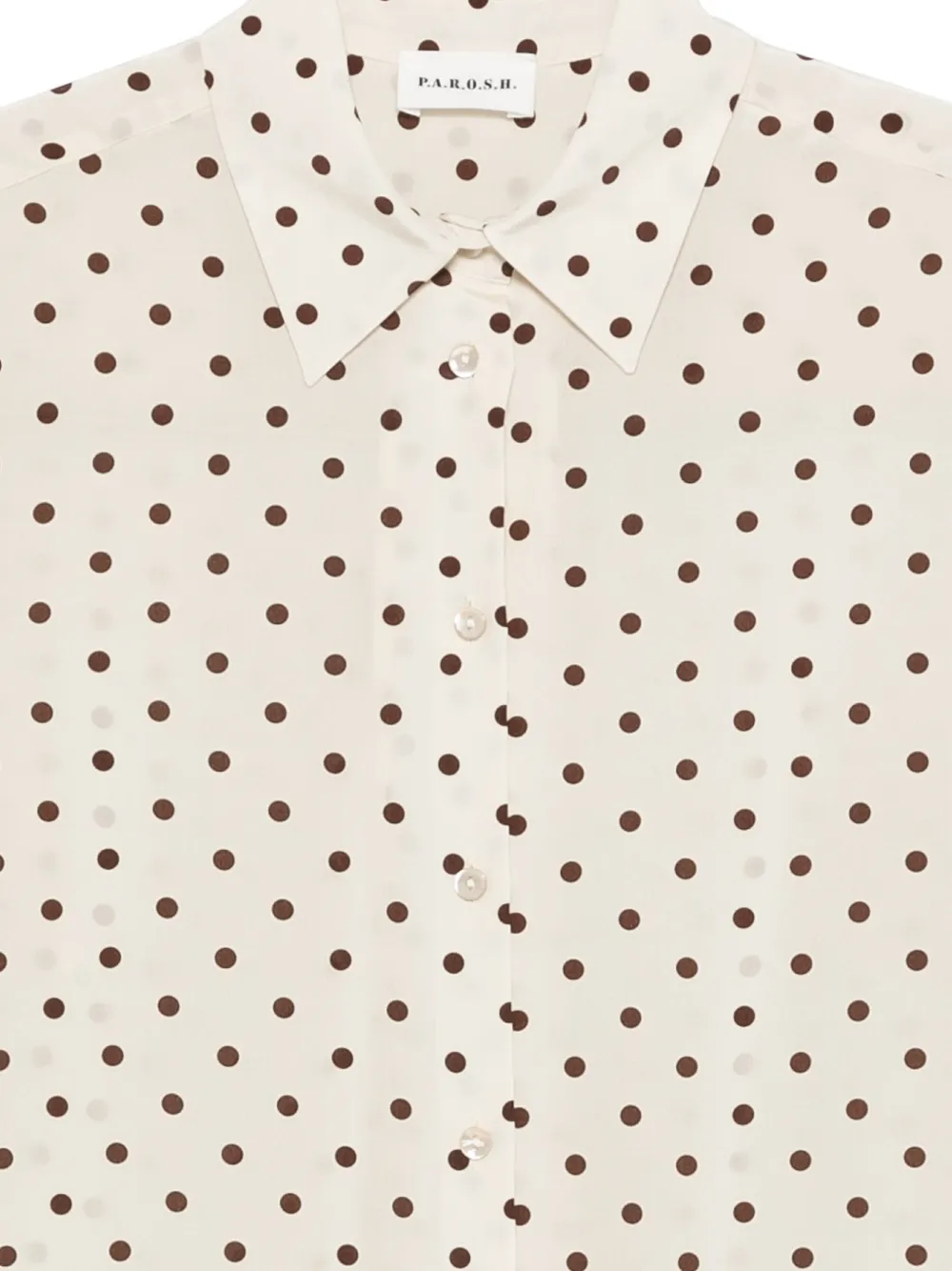  P.a.r.o.s.h. Polka Dot Long-sleeve Shirt - Neutrals 