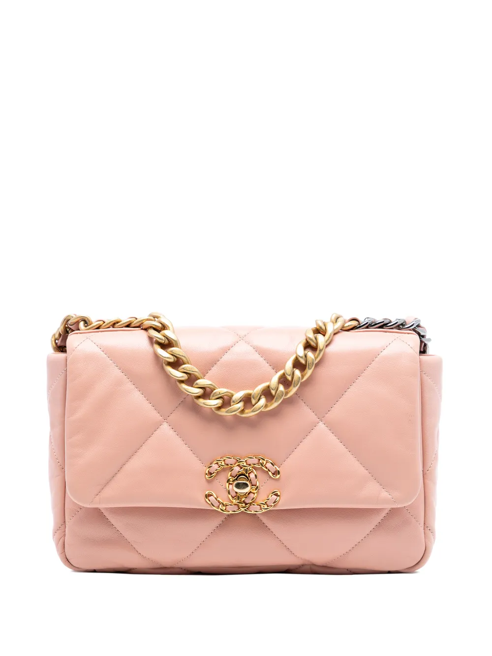 CHANEL Pre-Owned 2019 Medium Lambskin 19 Flap satchel - Rosa