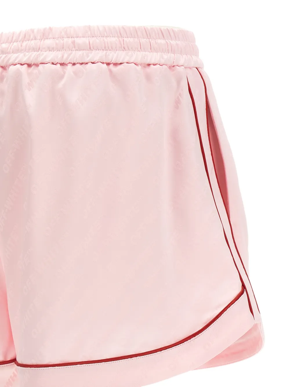 Off-White Pyjamashorts met trekkoord Roze