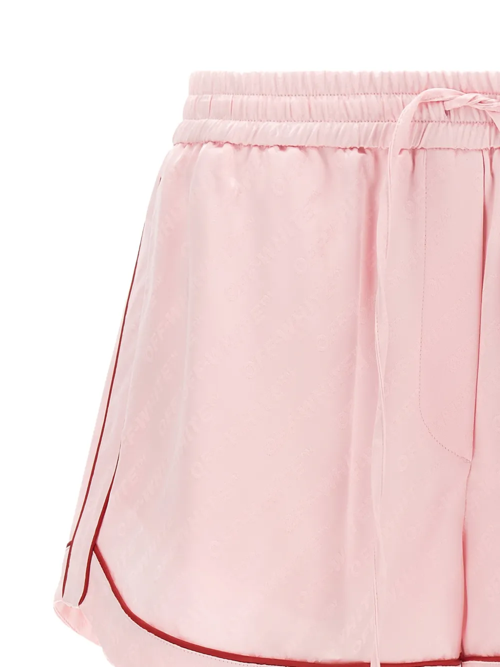  Off-white Drawstring Pyjama Shorts - Pink 