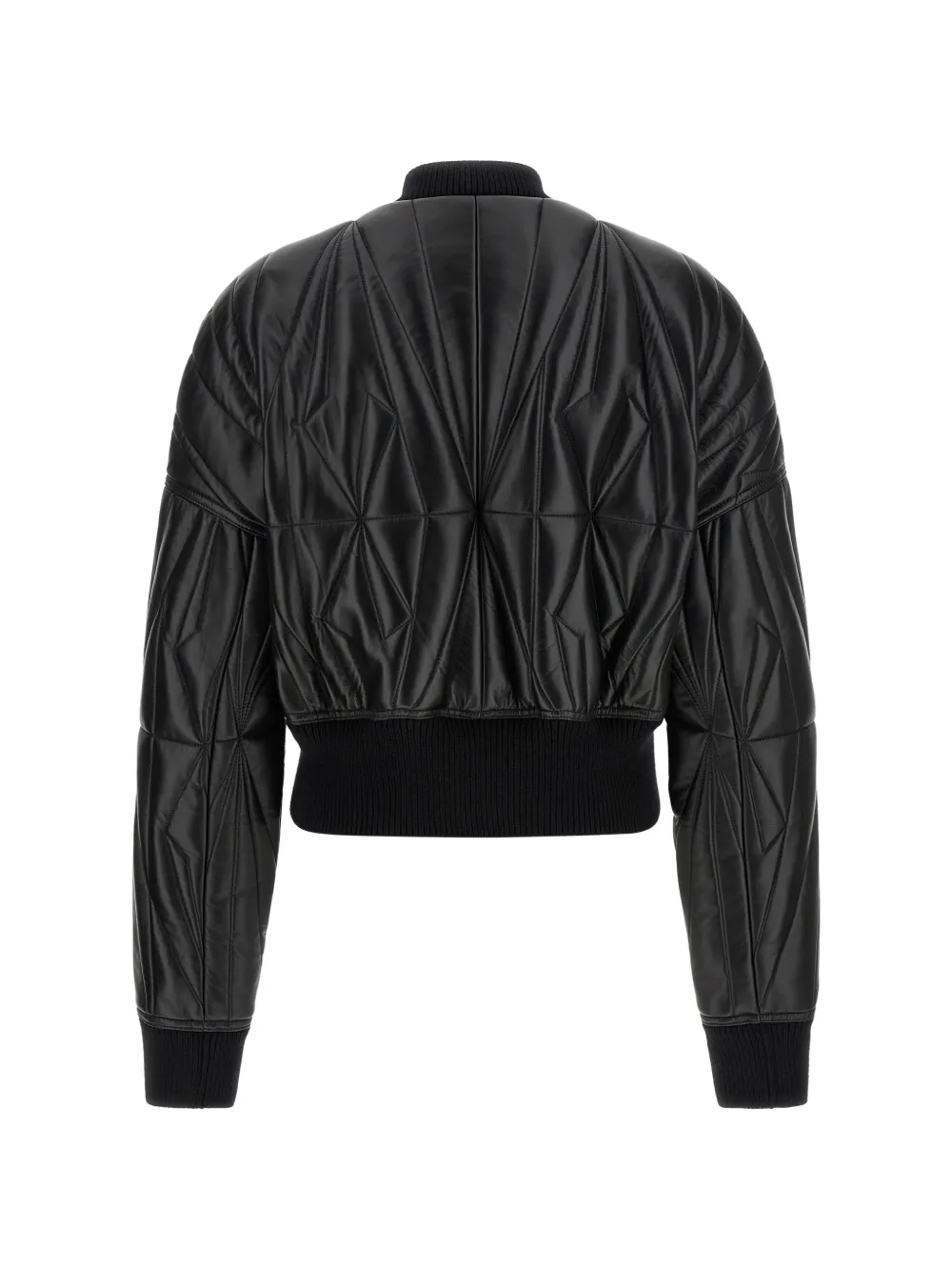 Rick Owens x Moncler gewatteerd leren bomberjack Zwart