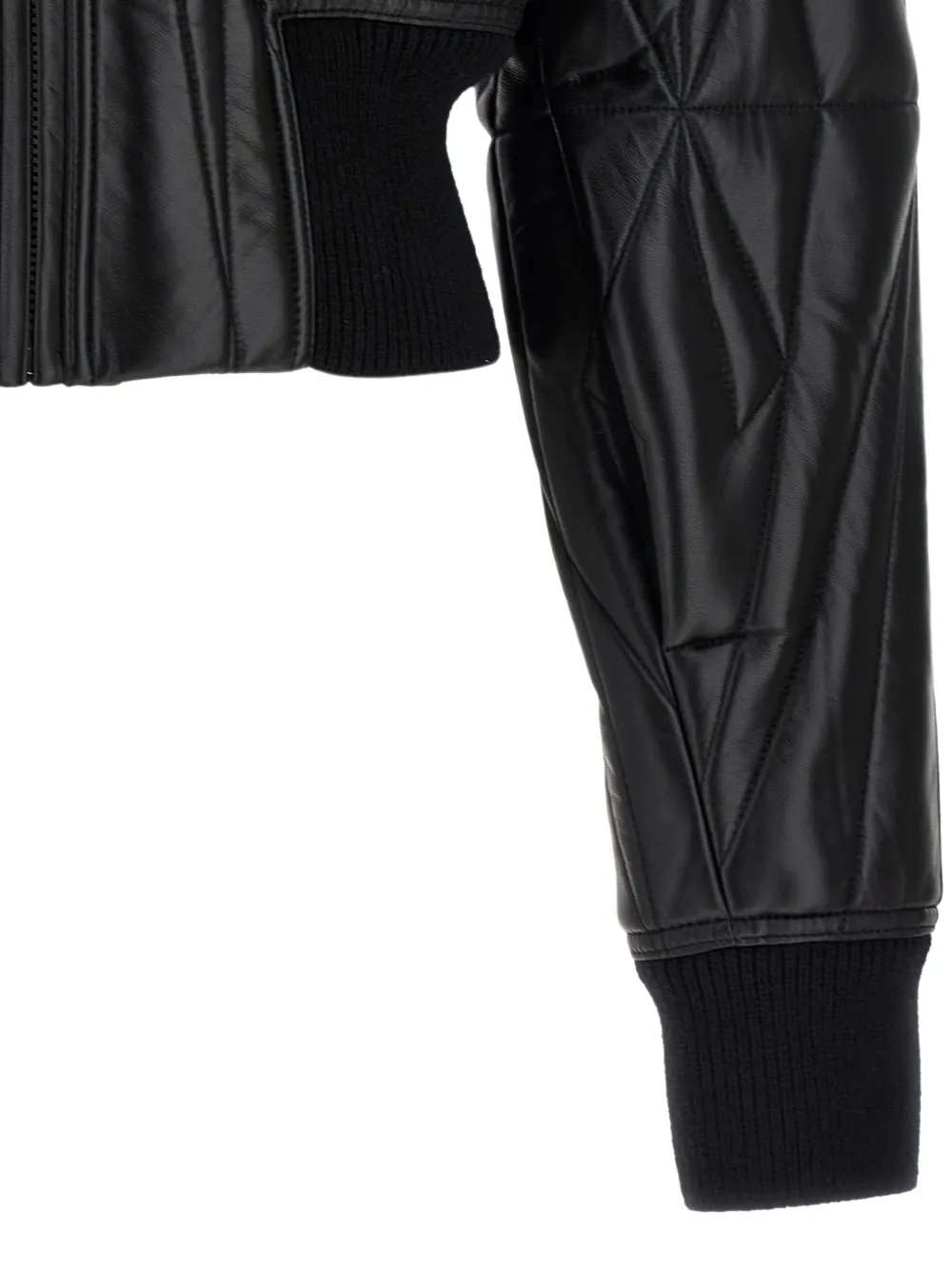 Rick Owens x Moncler gewatteerd leren bomberjack Zwart