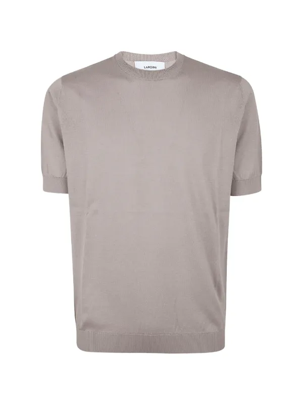 Lardini Crew-neck Short-sleeve T-shirt in Neutrals