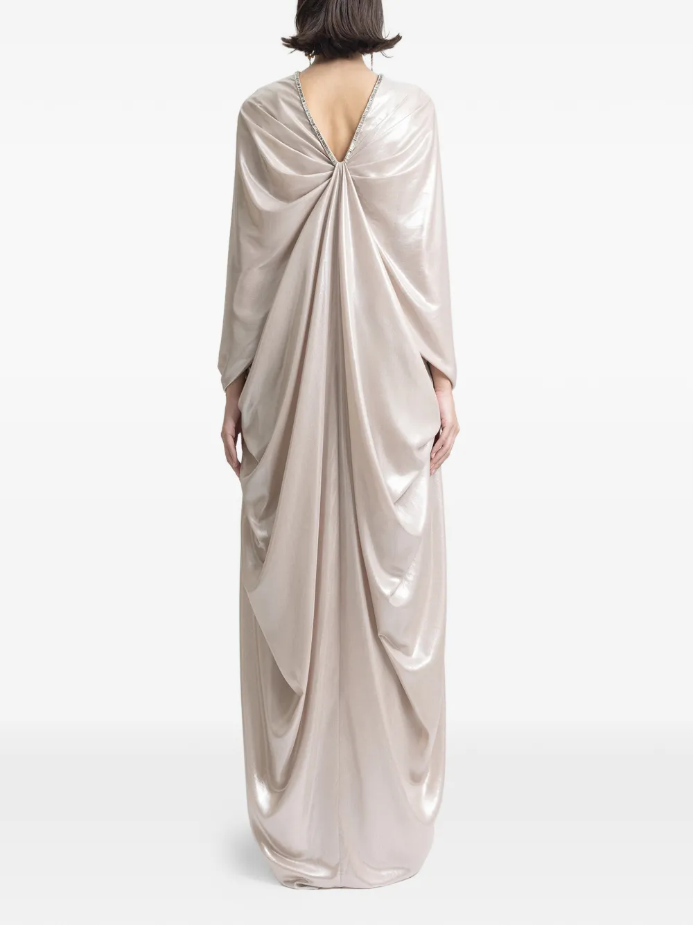 Gemy Maalouf Maxi-jurk met gedrapeerde rug Beige