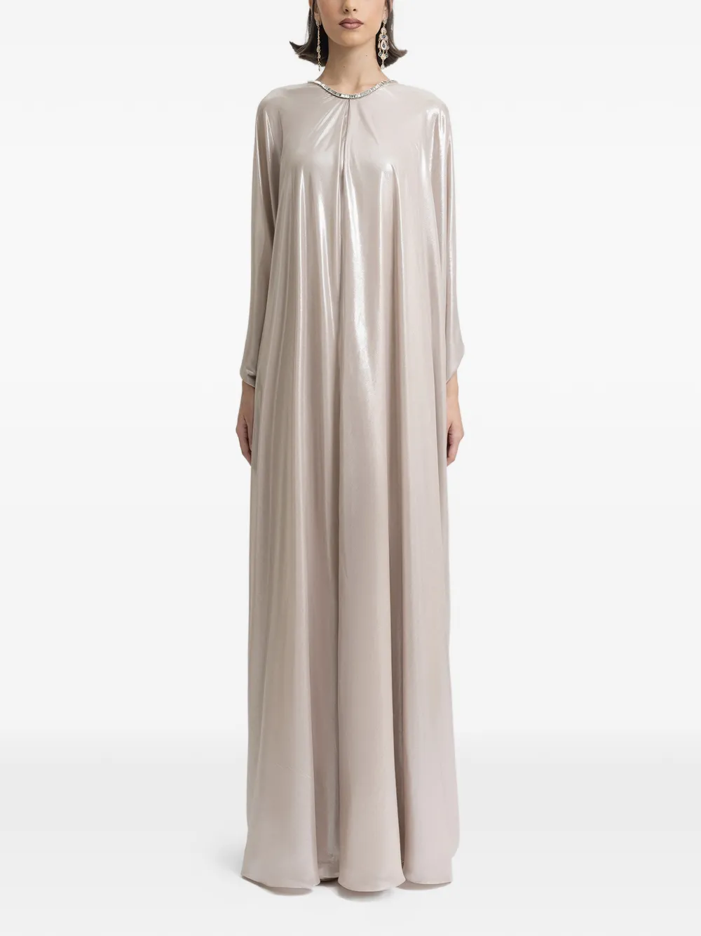 Gemy Maalouf Maxi-jurk met gedrapeerde rug Beige