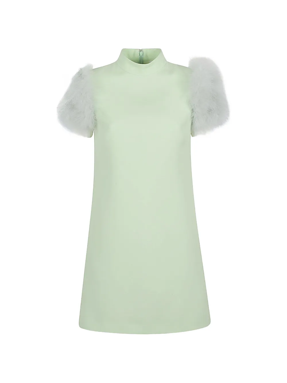 Valentino Garavani feathered-detail mini dress - Verde