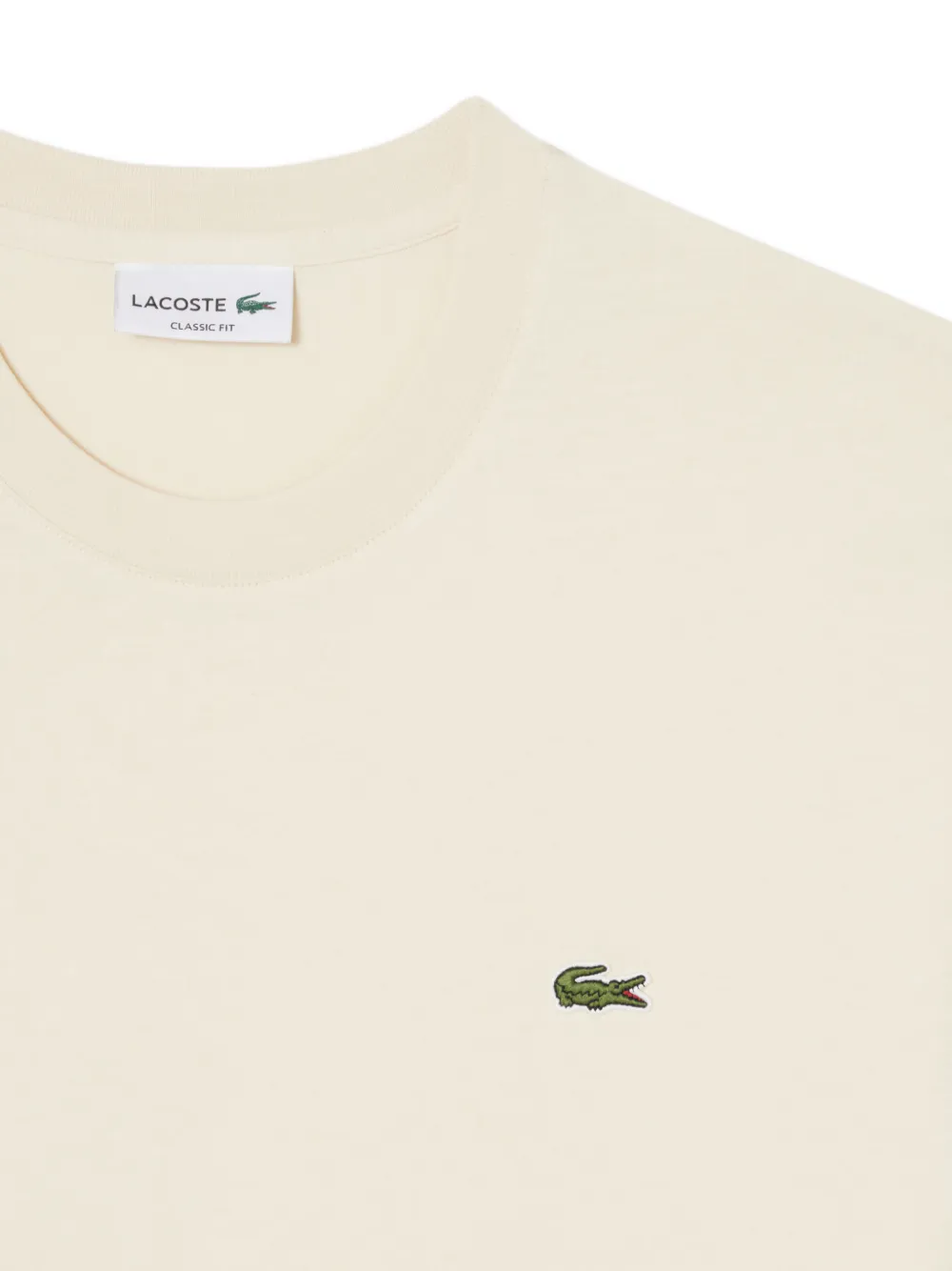 Lacoste T-shirt met ronde hals en logodetail Beige