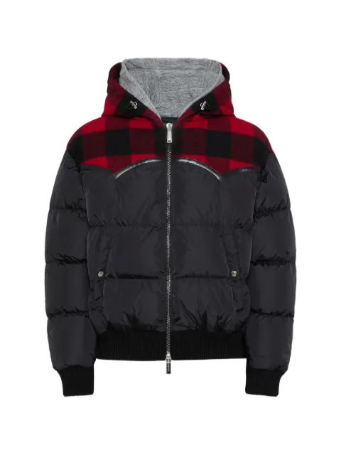 DSQUARED2 double-hood western puffer jacket