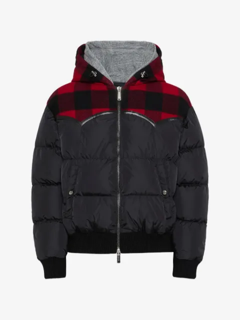 DSQUARED2 double-hood western puffer jacket