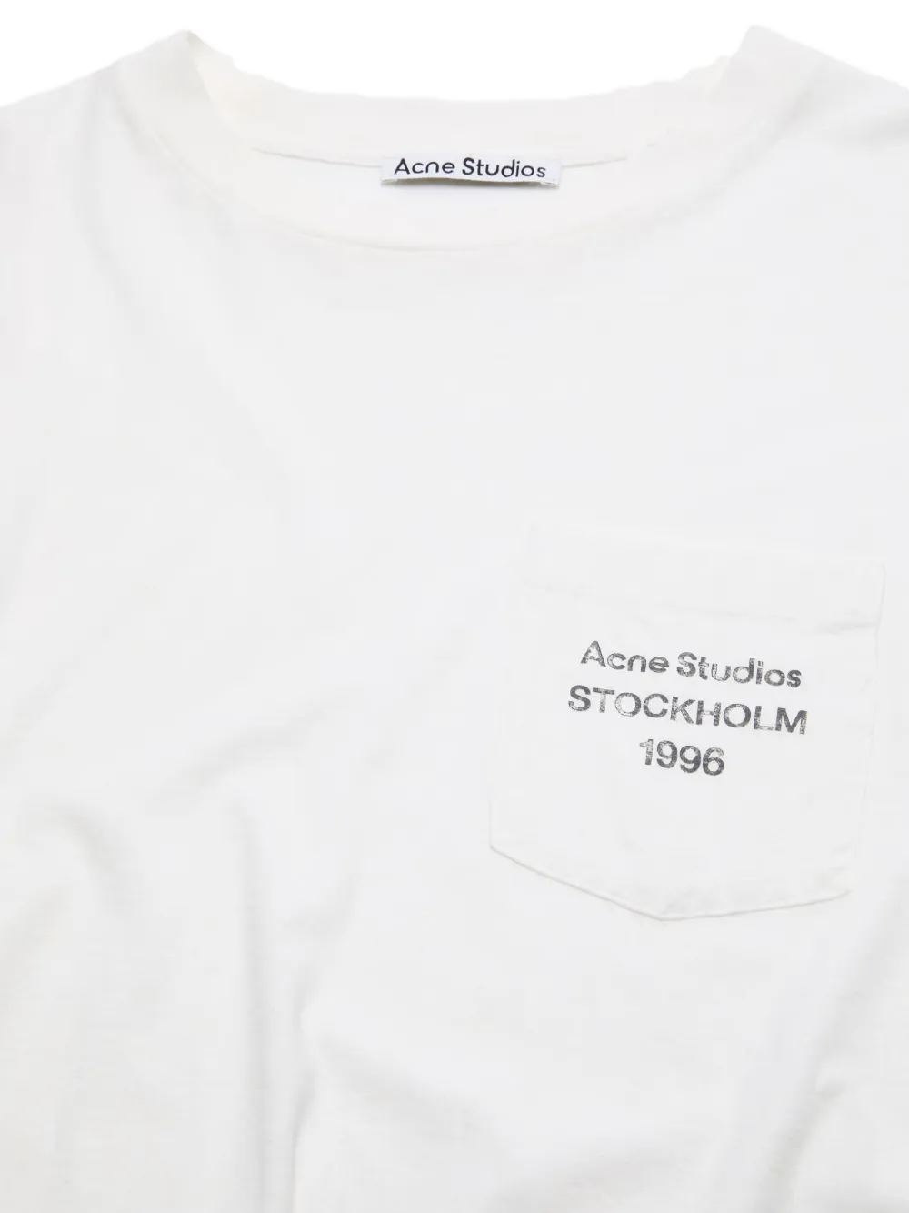 Acne Studios T-shirt met lange mouwen en zak Wit