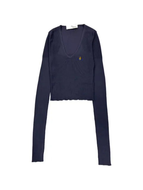 Vivienne Westwood — logo embroidery V-neck sweater