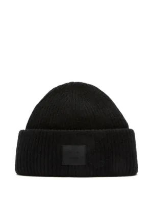 Acne Studios フェイスパッチ リブビーニー | ニュートラル | FARFETCH JP