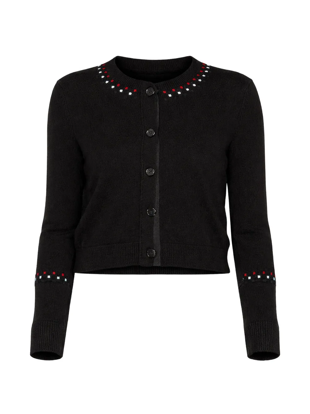 Thom Browne stitch-detail cropped cardigan - Nero