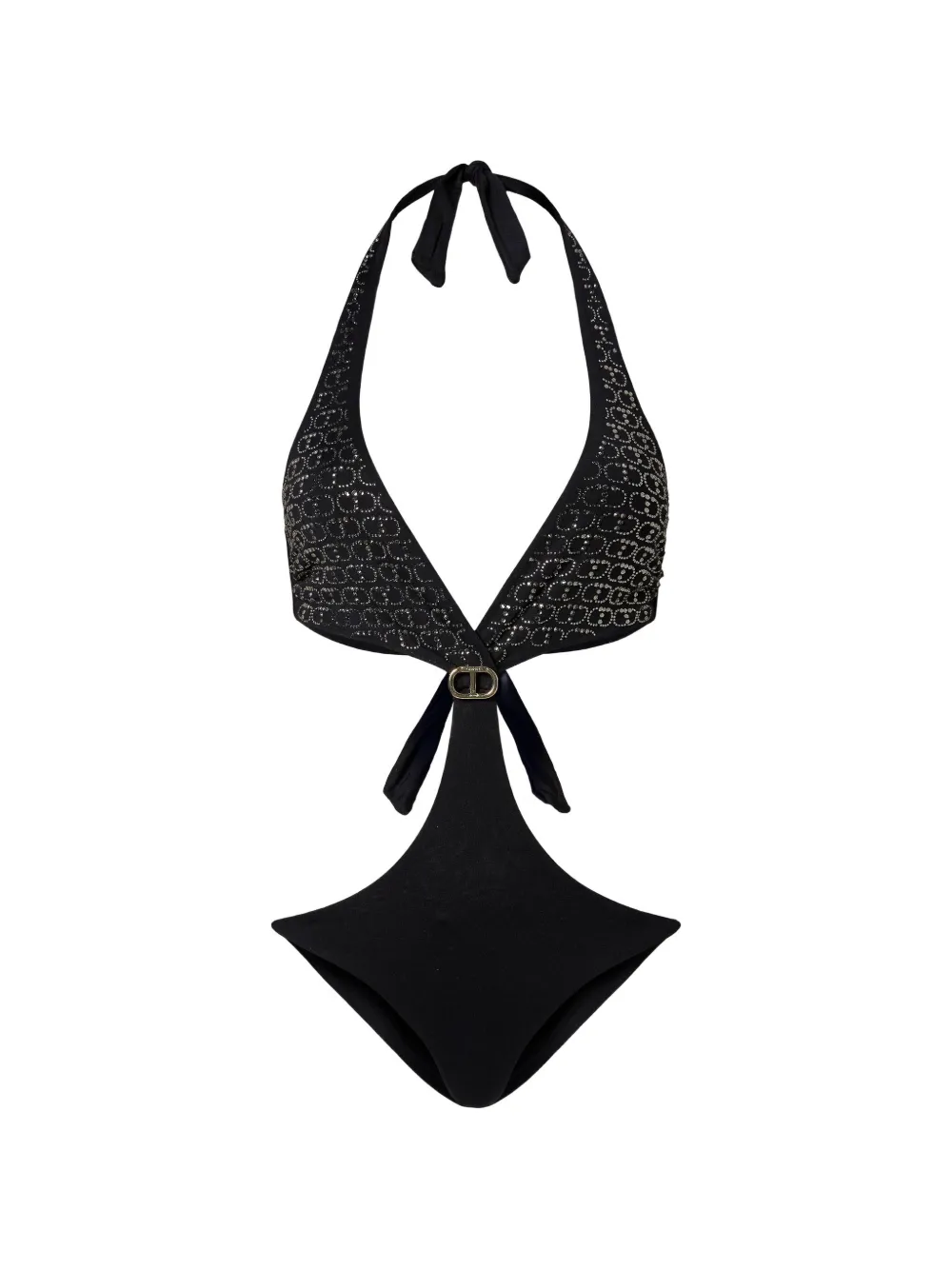 TWINSET Trikini oval rhinestone one-pieces - Nero