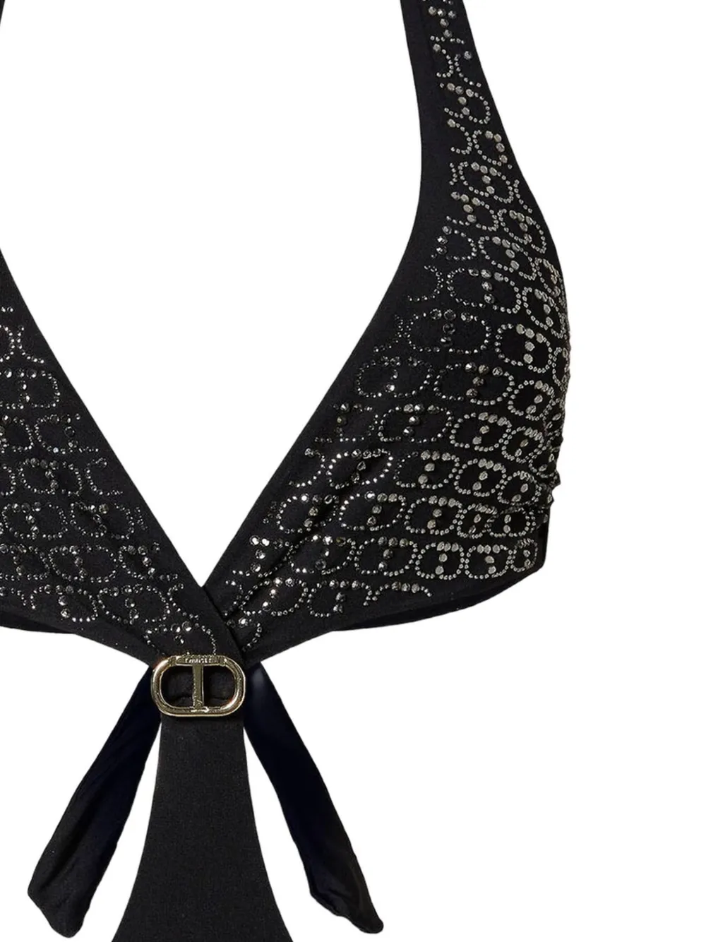 TWINSET Trikini ovalen badpak met stras Zwart
