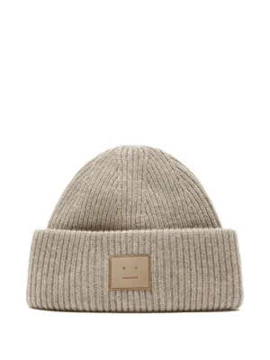 Acne Studios フェイスロゴ ビーニー | ニュートラル | FARFETCH JP
