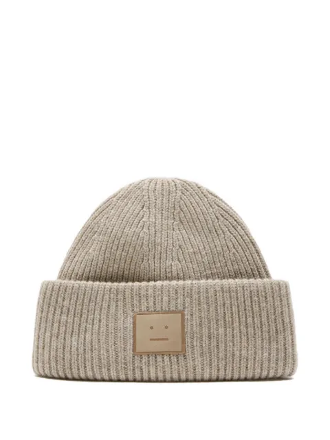 Acne Studios square-patch beanie hat