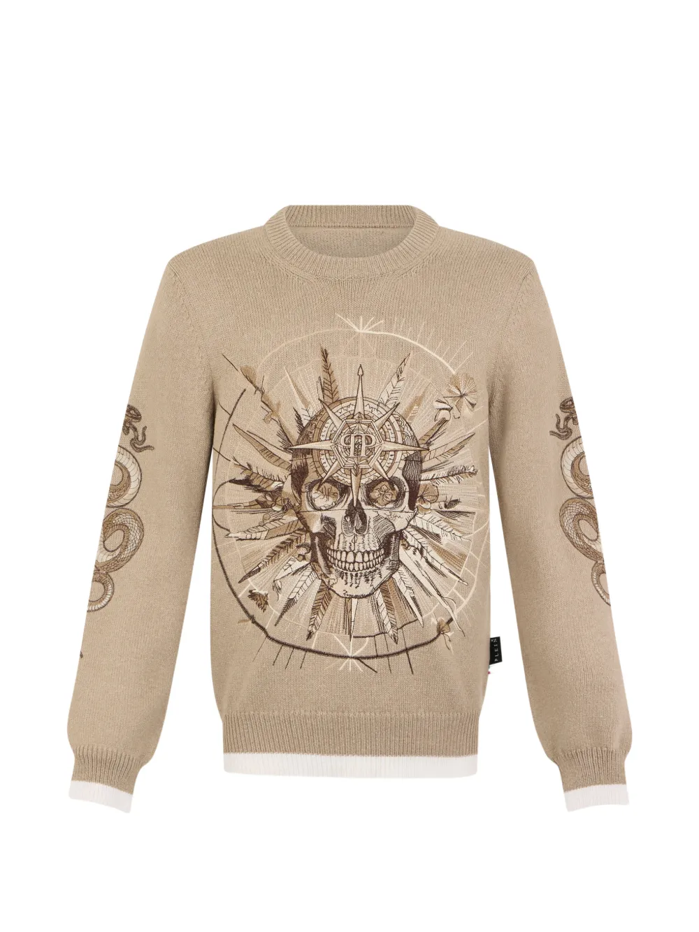 Philipp Plein Tattoo skull crew-neck sweater - Nude