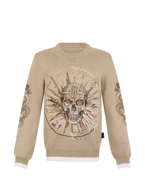 Philipp Plein Tattoo skull crew-neck sweater
