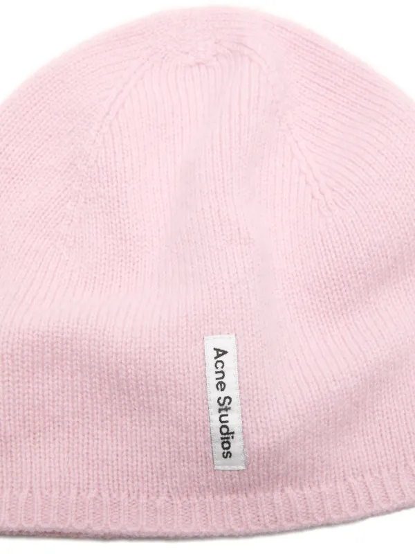 acne studios ロゴ入りカシミアウールビーニー Acne Studios カシミア ビーニー | ピンク | FARFETCH JP