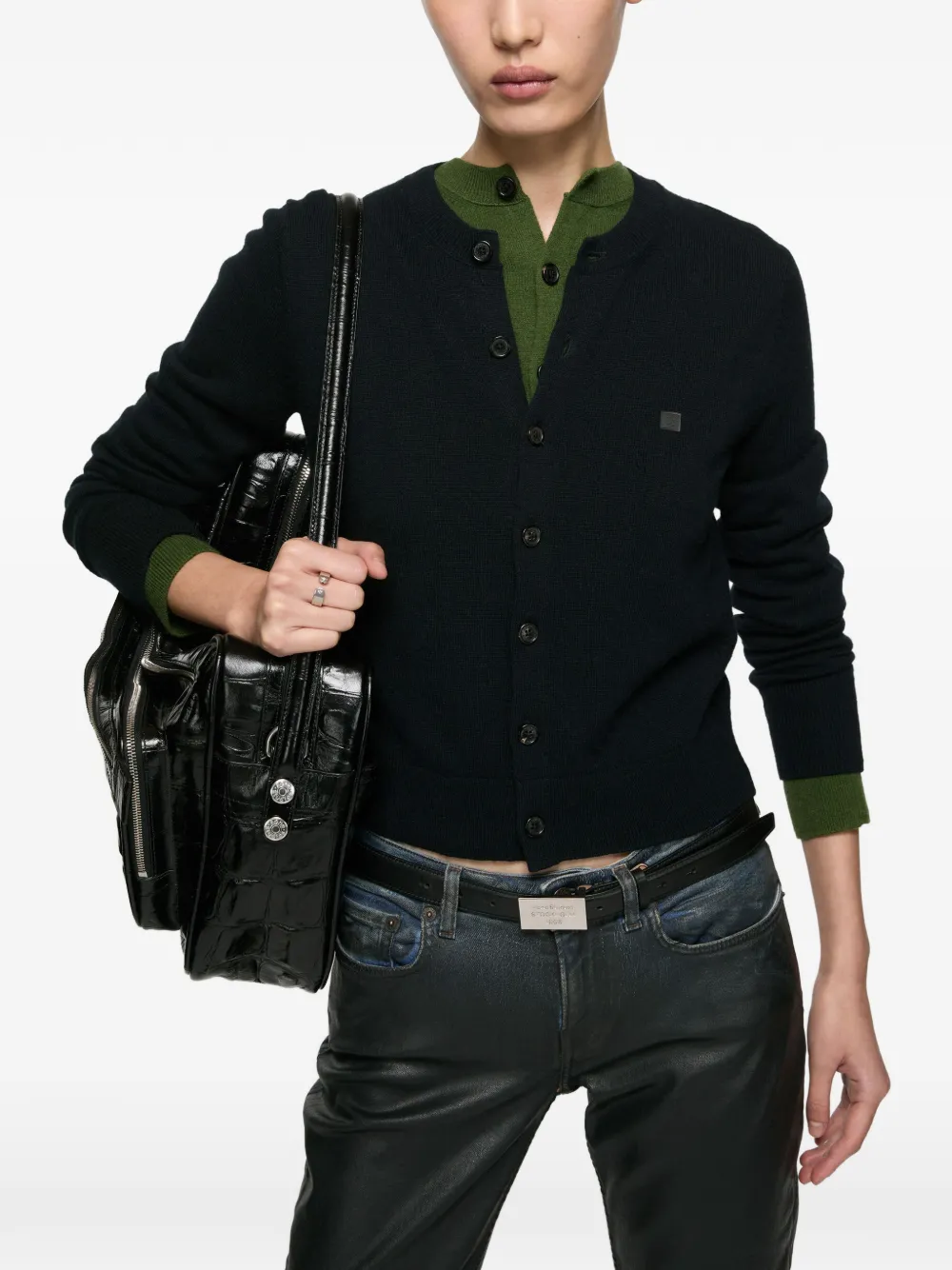 Acne Studios Vest met knoop Zwart