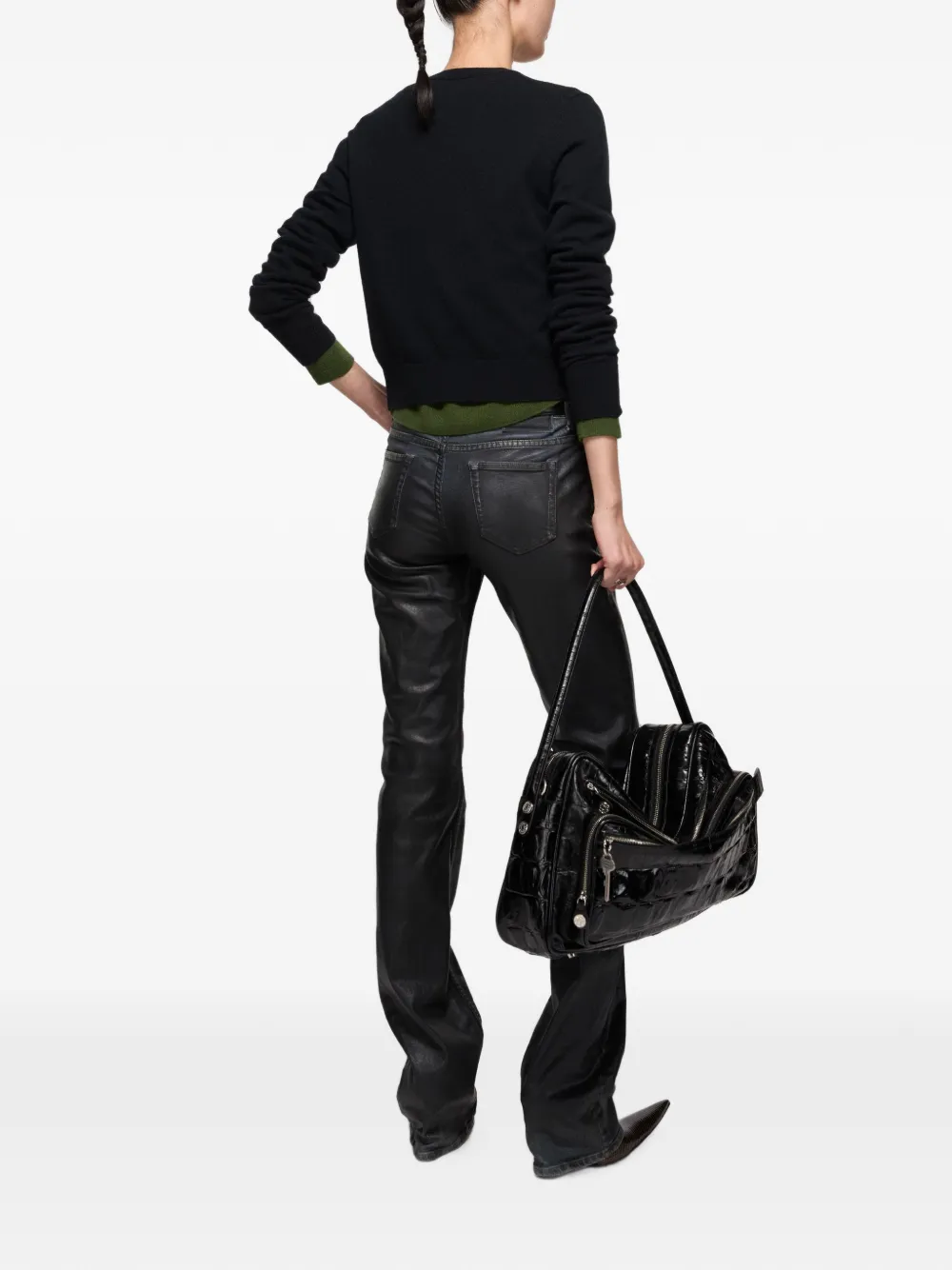 Acne Studios Vest met knoop Zwart