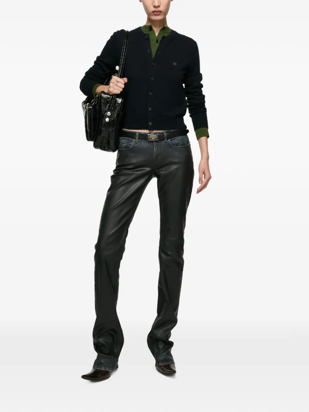 Acne Studios Vest met knoop Zwart