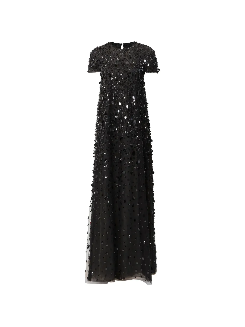 Carolina Herrera embellished short-sleeve gown - Nero